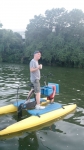 Jay relaxes from his pedaling