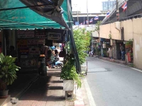 Shops filled the space under the on-ramp