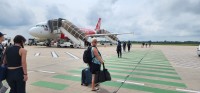 Nan on Tarmac at Siem Reap