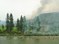 Flames across the stream