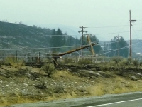 Power pole on side