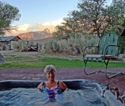 Nan Soaking at Sunset
