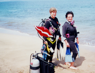 Jean learning to scuba dive