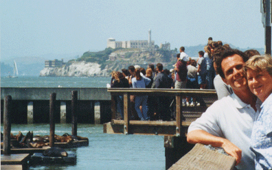 Neil and Nan with seals and Alcatraz in background