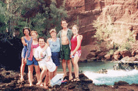 Cndy, Mailea, Jean, Nan, Neil, Ari at Red Sand Beach