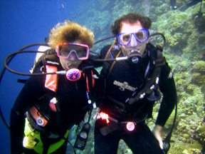 Nan and Neil diving off Bunaken Island