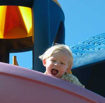 happy on the slide