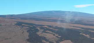 Mauna Loa southeast rift with visible lava flows