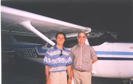 Dad and Neil with the flying machine.