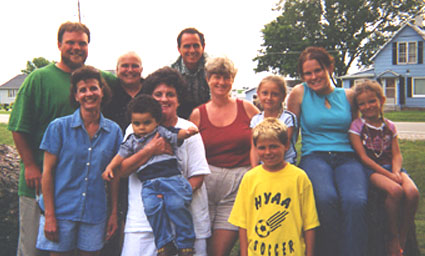 Back: Dustin, Genie his mom, Neil; Middle: Cindy, Jean, Nan, Gillian, Mailea, Kalli; Front: little Jonathan, Keegan