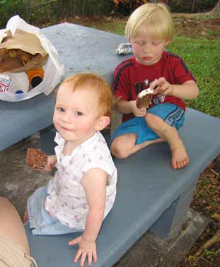 eating ice cream in the park