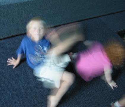 Playing in the tunnel