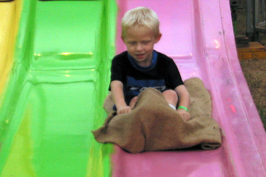 Quentin on the big slide