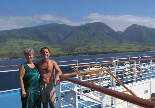 Nan and Neil on deck