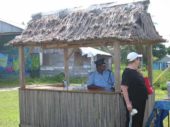 The passport stamping hut