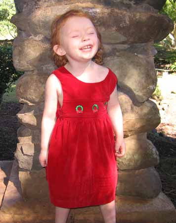 Sophie in her Christmas Dress