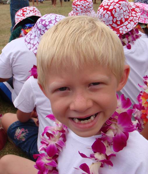 Quentin with his lei