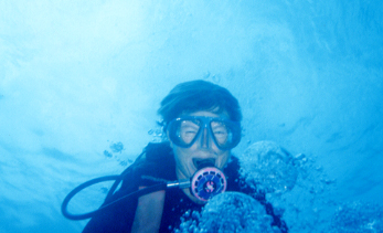 Nanette laughing at bubbles