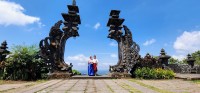 Nan and Neil at Pura Gelap Gate