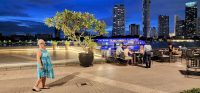 Diners on the hotel terrace