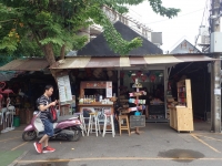 Outdoor coffee stall at the market