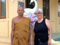 Nan with temple Monk