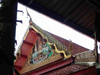 Temple building roof decoration