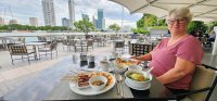 Nan at breakfast on the Terrace