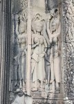 Carvings of dancers on the temple corners