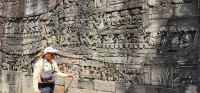 Mr. Nara explaining the Bas-relief
