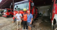Neil with Cambodian Firefighters