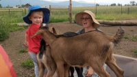 Patrick and Ari with Goats