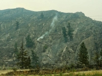 Smoke from a burned hillside