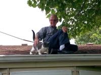 Dad and Muffin the cat