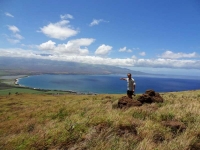Neil points out our house from the Pali