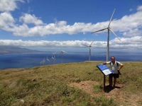 Neil at the Windmills on the Pali