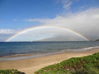 Morning rainbow from our beach