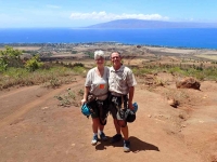 Nan and Neil ziplining above Kaanapali