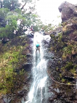 Rappelling down a Waterfall