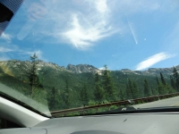 Peaks through the windshield