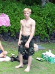 Quentin at beach party