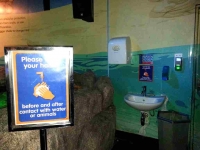 Handwash station for touch zone