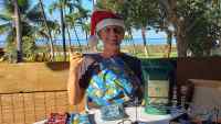 Neil with Christmas gifts