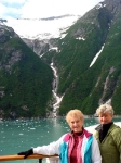 Audrey, Nan, and waterfall